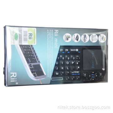 Rii Mini 2.4G Wireless Keyboard with Touchpad Laser Pointer Rechargeable Li-ion (RT-MWK01)